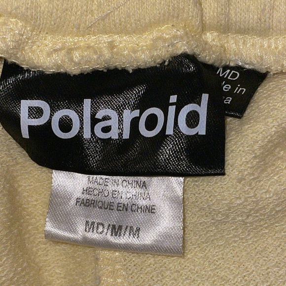 •POLAROID•BUTTERCREAM POLAROID LOGO EMBROIDERED  LOUNGE SHORTS SIZE MEDIUM EUC - Picture 7 of 8
